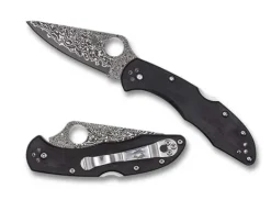Delica&reg; 4 Black Pakkawood Damascus Exclusive-Spyderco Sale