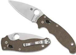 Manix&reg; 2 Brown Canvas Micarta CPM CRU-WEAR-Spyderco