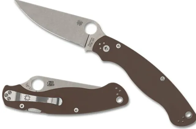 MILITARY™ 2 BROWN G-10 CPM® 15V® SPRINT RUN®-Spyderco