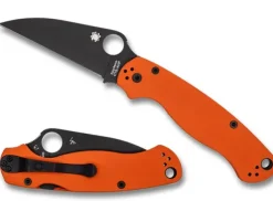 Para Military® 2 Orange G-10 CTS XHP Wharncliffe Black Blade Exclusive-Spyderco