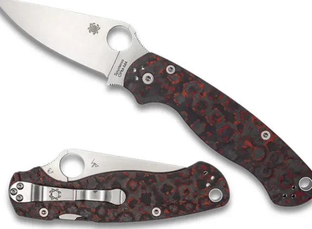 Para Military® 2 Red Fat Carbon Fiber CPM M4 Black Blade Exclusive-Spyderco