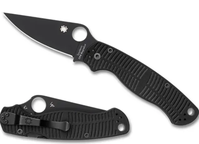 Para Military® 2 Salt® Black G-10 CPM MagnaCut® Black Blade-Spyderco Hot